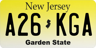 NJ license plate A26KGA