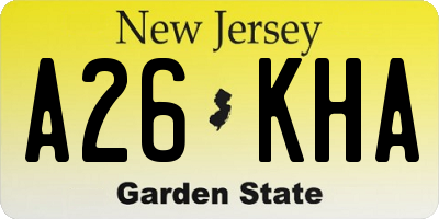 NJ license plate A26KHA