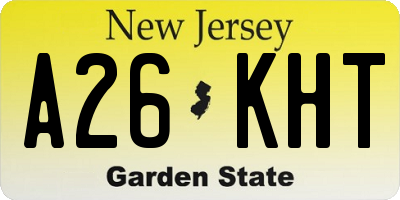 NJ license plate A26KHT