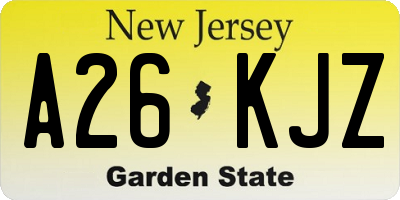 NJ license plate A26KJZ