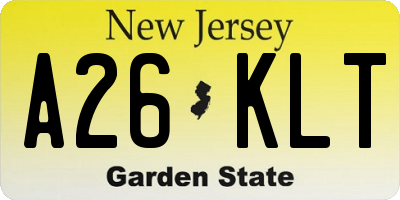 NJ license plate A26KLT