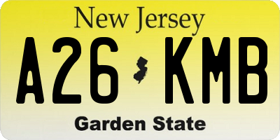 NJ license plate A26KMB