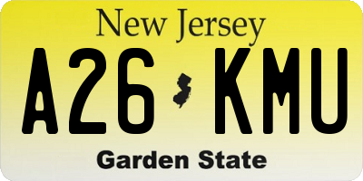 NJ license plate A26KMU
