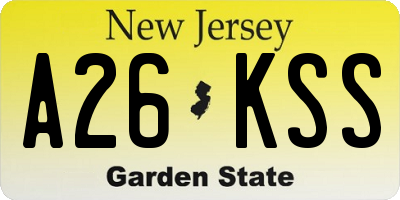 NJ license plate A26KSS