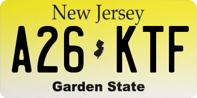 NJ license plate A26KTF
