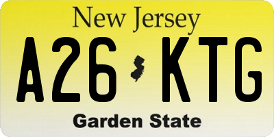 NJ license plate A26KTG
