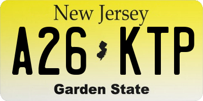 NJ license plate A26KTP