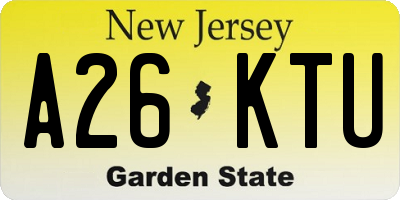 NJ license plate A26KTU