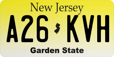 NJ license plate A26KVH
