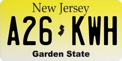 NJ license plate A26KWH
