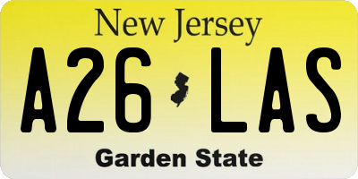 NJ license plate A26LAS