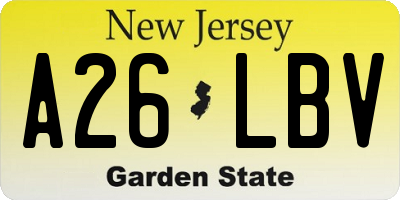 NJ license plate A26LBV