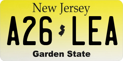 NJ license plate A26LEA