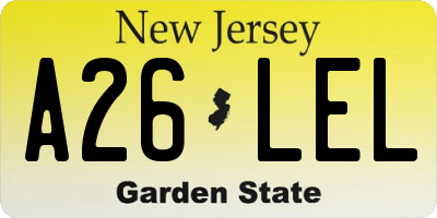NJ license plate A26LEL