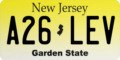 NJ license plate A26LEV