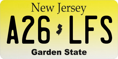 NJ license plate A26LFS