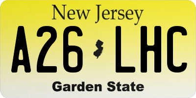 NJ license plate A26LHC