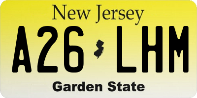 NJ license plate A26LHM