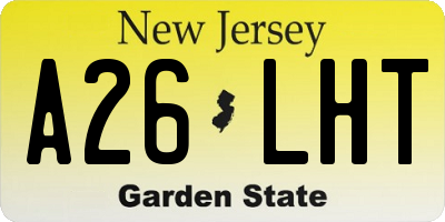 NJ license plate A26LHT