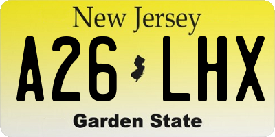 NJ license plate A26LHX