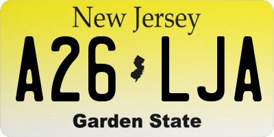 NJ license plate A26LJA