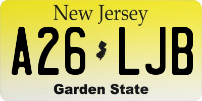 NJ license plate A26LJB