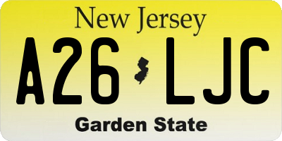 NJ license plate A26LJC