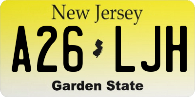 NJ license plate A26LJH