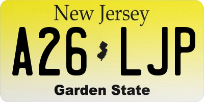 NJ license plate A26LJP