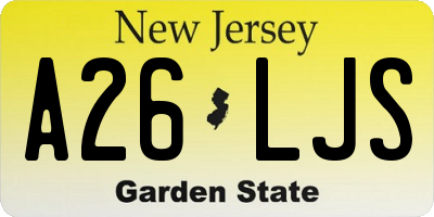 NJ license plate A26LJS