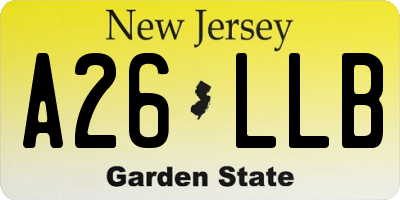 NJ license plate A26LLB