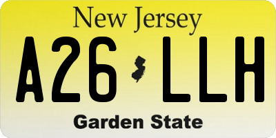 NJ license plate A26LLH