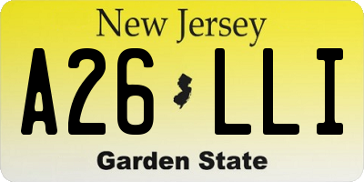 NJ license plate A26LLI