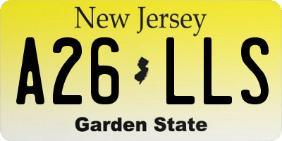 NJ license plate A26LLS