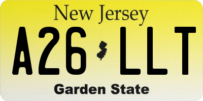 NJ license plate A26LLT