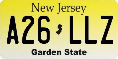 NJ license plate A26LLZ