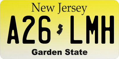 NJ license plate A26LMH