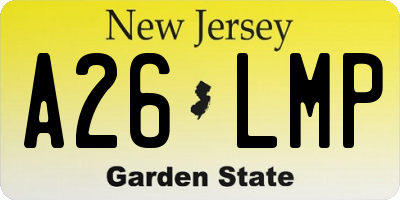 NJ license plate A26LMP