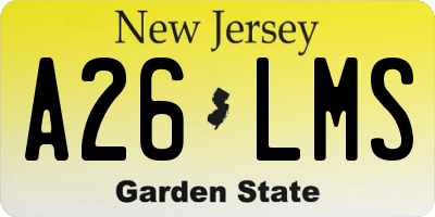 NJ license plate A26LMS