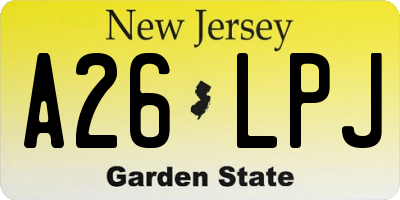NJ license plate A26LPJ