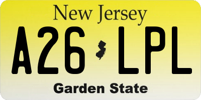 NJ license plate A26LPL