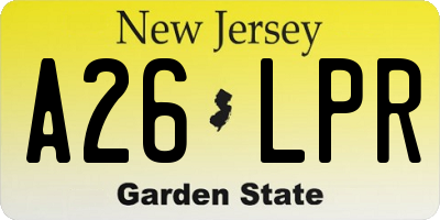 NJ license plate A26LPR