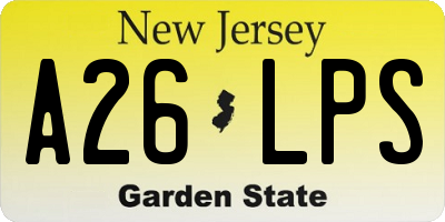 NJ license plate A26LPS