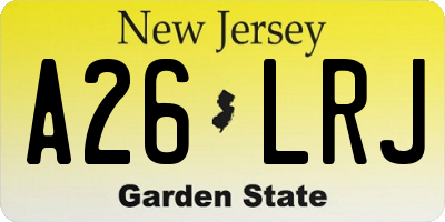 NJ license plate A26LRJ
