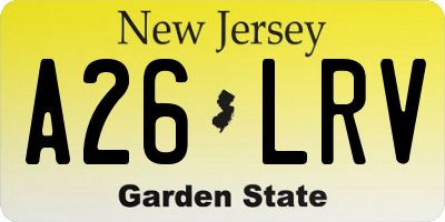 NJ license plate A26LRV