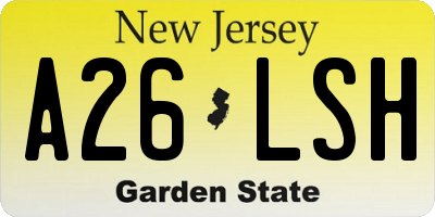 NJ license plate A26LSH