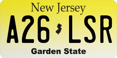 NJ license plate A26LSR