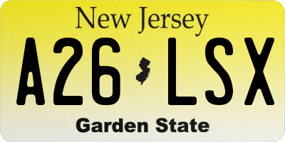 NJ license plate A26LSX