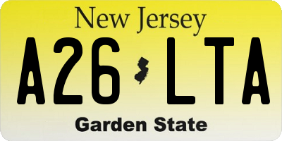 NJ license plate A26LTA