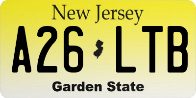 NJ license plate A26LTB